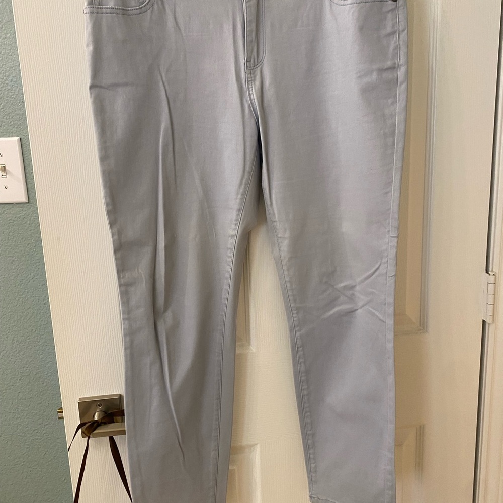 Buffalo David Bitton Light  Blue Gray mid-rise, stretch skinny, ankle